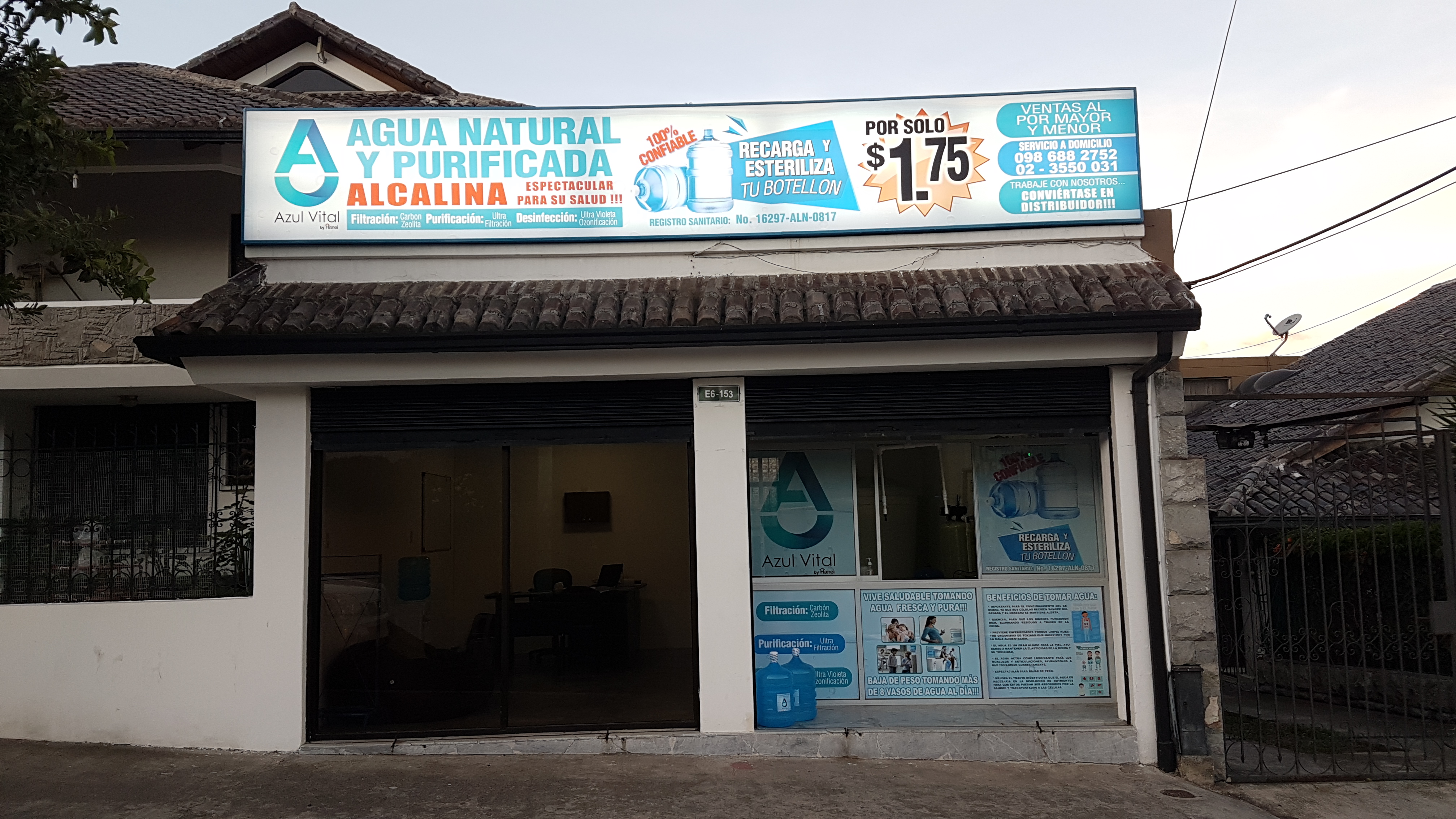 Punto de venta de agua purificada Azul Vital